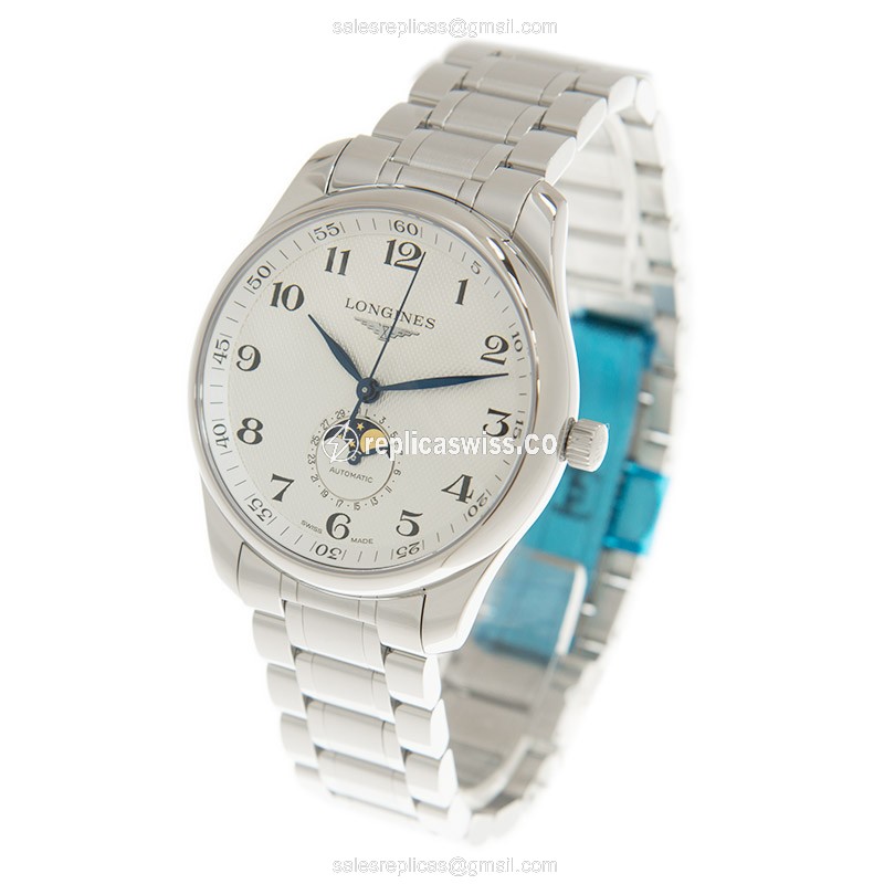Longines L2.919.4.78.6 Replica - Automatic - Stainless Steel - White Dial - Silver Steel - View 3