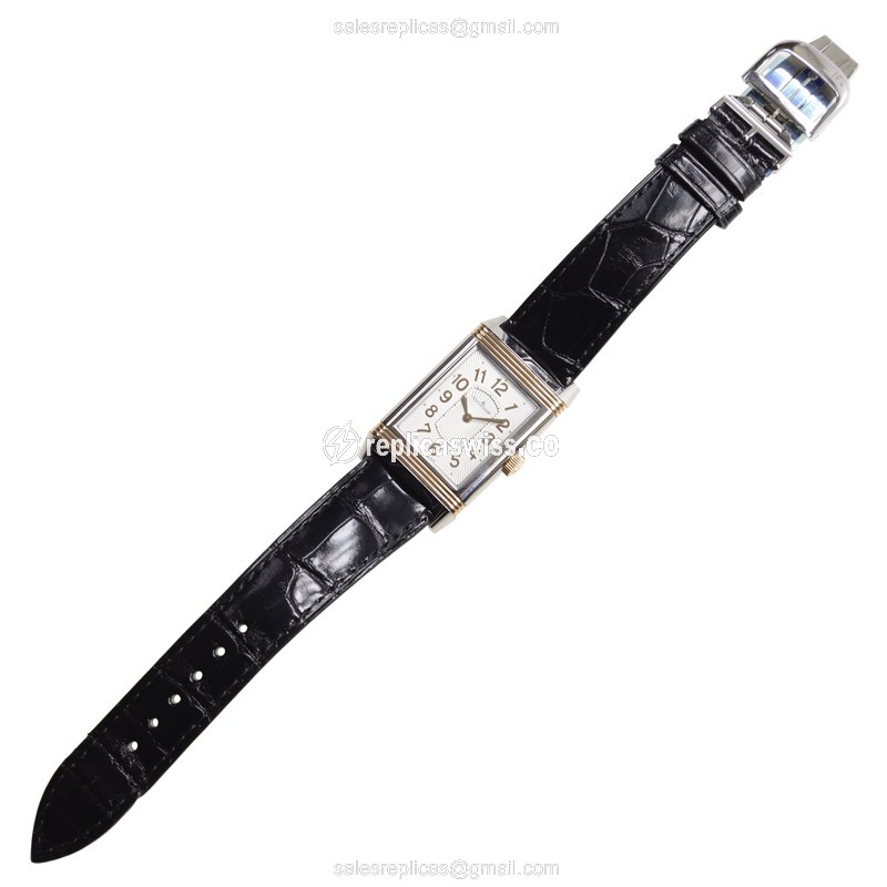 Jaeger-Lecoultre Q3204422 REVERSO - Automatic - Steel Case - White Dial - Black Alligator Strap - View 2