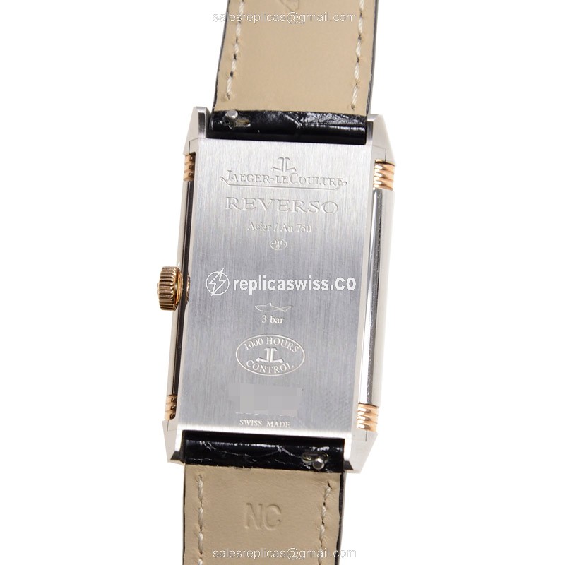 Jaeger-Lecoultre Q3204422 REVERSO - Automatic - Steel Case - White Dial - Black Alligator Strap - View 3