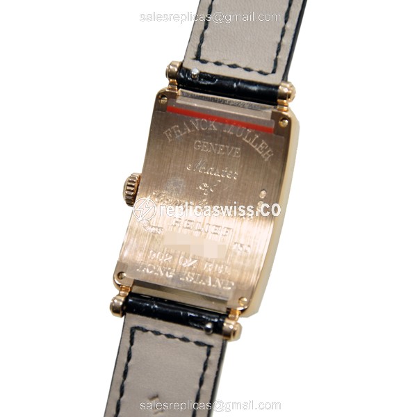 Franck Muller 902 QZ REL Replica - Quartz - 18kt Rose Gold - Silver Dial - Leather Strap - View 3