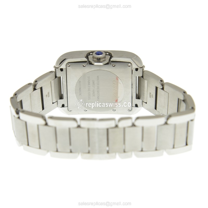 Cartier TANK W5310009 Replica - Automatic - Steel Case - Silver Dial - Silver Strap - View 4