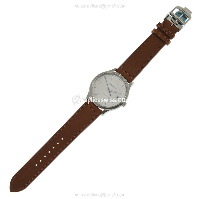 Jaeger-Lecoultre Q4018420 Replica - Ultra Thin - Automatic - Silver Dial - Brown Leather Strap - View 2