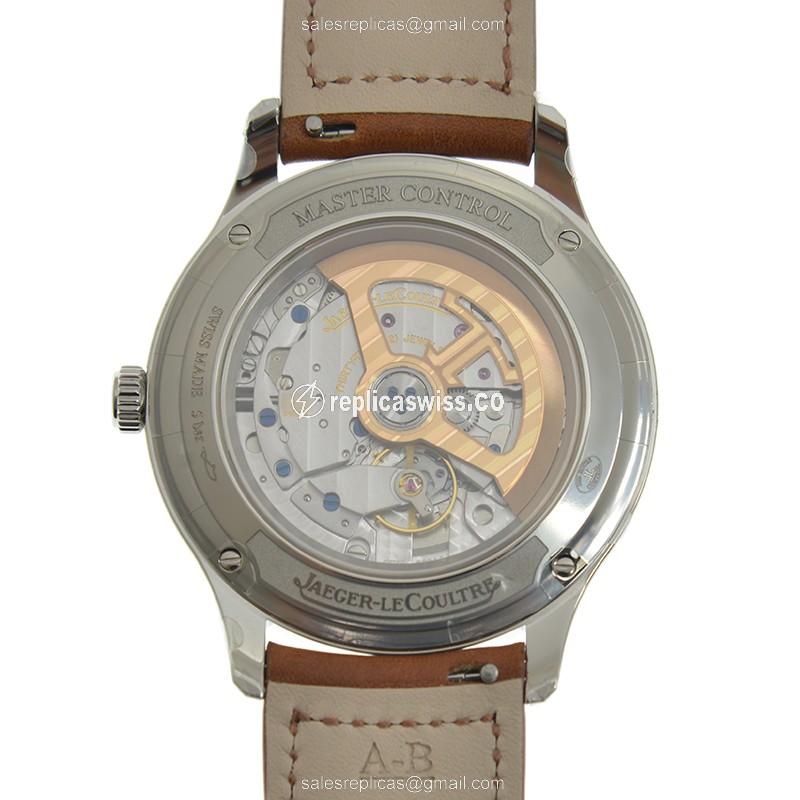 Jaeger-Lecoultre Q4018420 Replica - Ultra Thin - Automatic - Silver Dial - Brown Leather Strap - View 3
