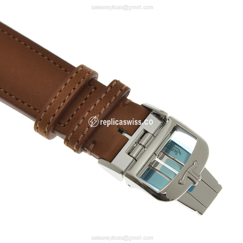 Jaeger-Lecoultre Q4018420 Replica - Ultra Thin - Automatic - Silver Dial - Brown Leather Strap - View 4