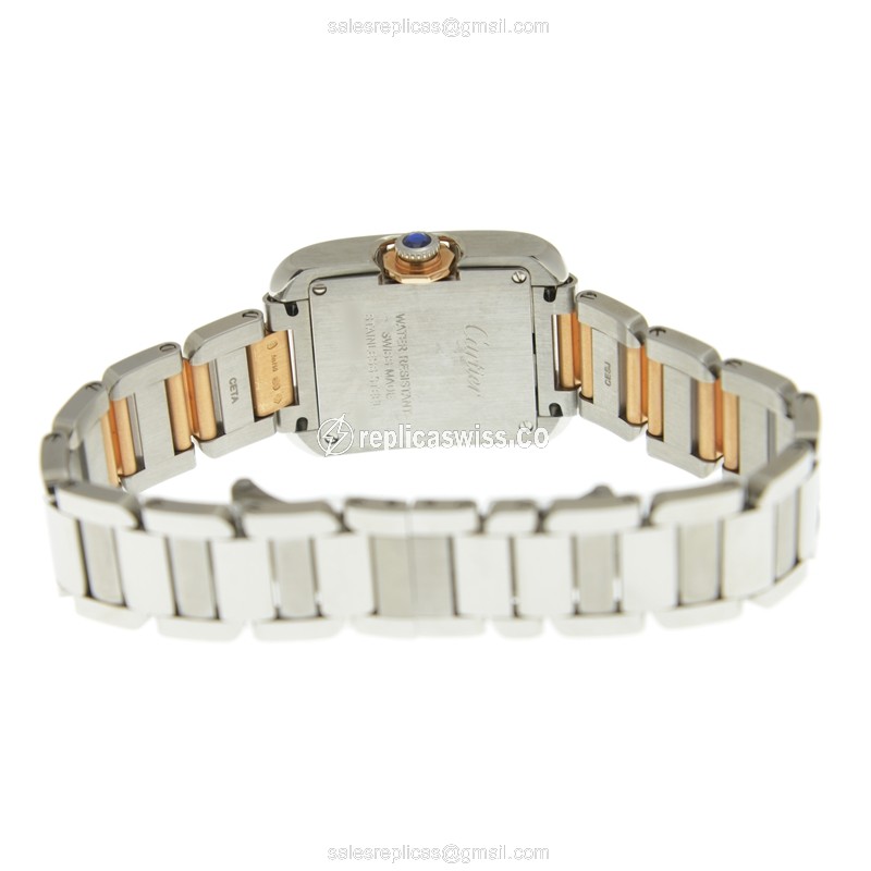 Cartier WT100024 TANK Quartz Silver Dial - Steel Case - Steel Strap - View 4