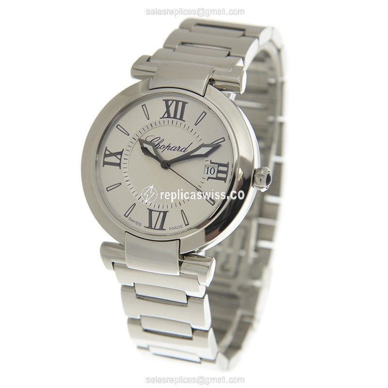 Chopard Imperiale Quartz - Steel Case - Silver Dial - Silver Strap - View 3