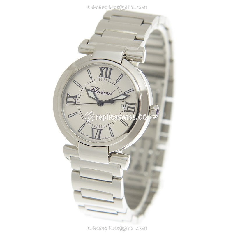 Chopard Imperiale Quartz Watch - Stainless Steel - Silver Dial - Silver Band - Clasp - View 3