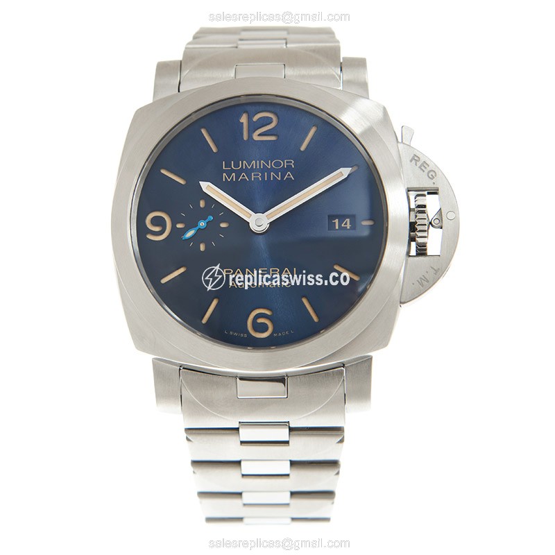 Panerai Luminor Marina Replica - Automatic - Blue Dial - Steel - View 2