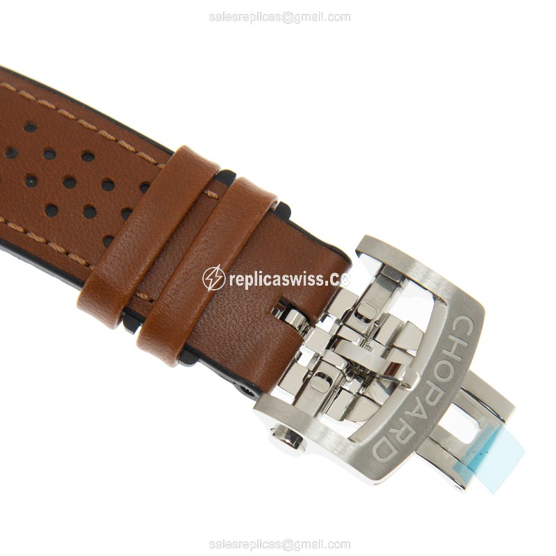 Chopard Mille Miglia Replica - Automatic - Steel - Gray Dial - Brown Leather Strap - View 4