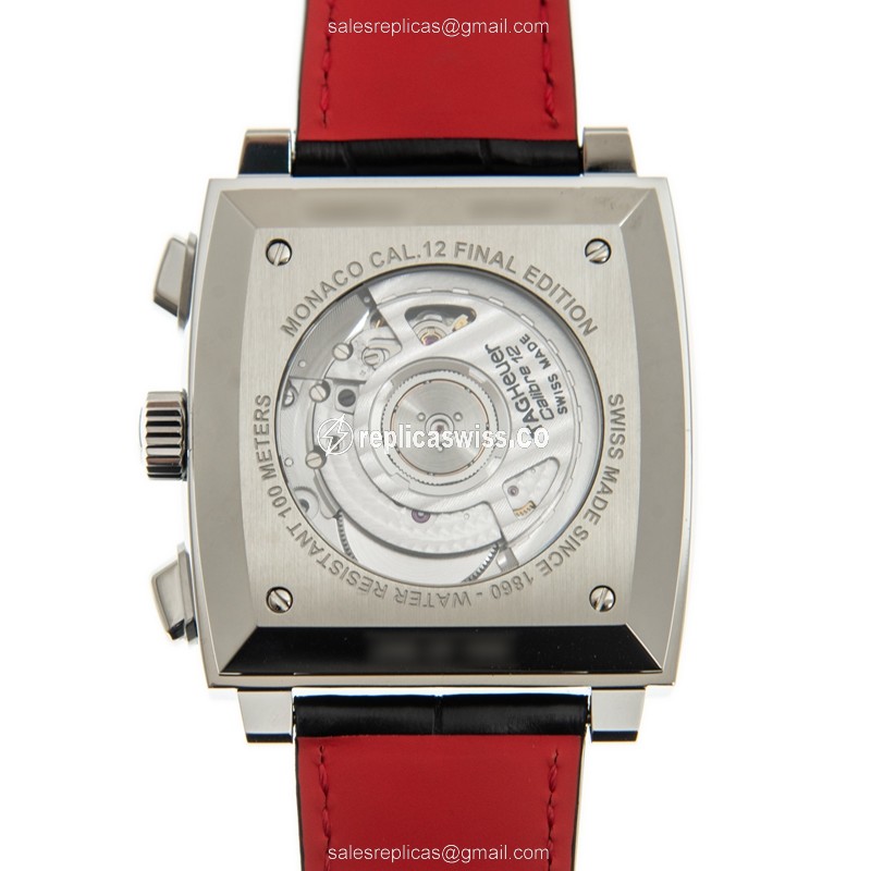 Automatic Tag Heuer CAW211J-FC6476 Replica - Steel Case - Gray Dial - Black Alligator Strap - View 3