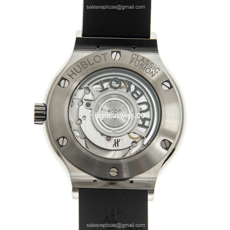 Hublot Classic Fusion Replica - Titanium | Automatic | Black Dial | Rubber Strap - View 3