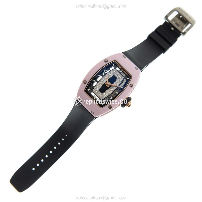 Richard Mille RM07-01 Lady Auto Ceramic - Black Dial, Black Rubber Strap - View 2
