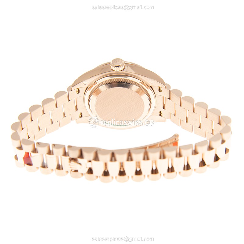 Rolex Datejust Replica - Automatic - 18kt Rose Gold - Diamond - Gold Dial - 279135RBR-0003 - View 4