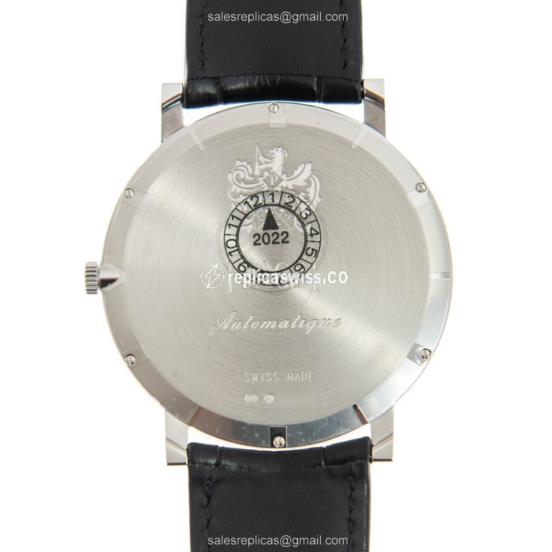 Piaget G0A43121 Replica - Automatic - 18kt White Gold - Silver Dial - Black Alligator Buckle - View 3