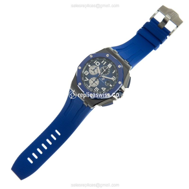 Audemars Piguet Royal Oak Offshore - Automatic - Ceramic Blue Dial - Rubber Blue Strap - View 2