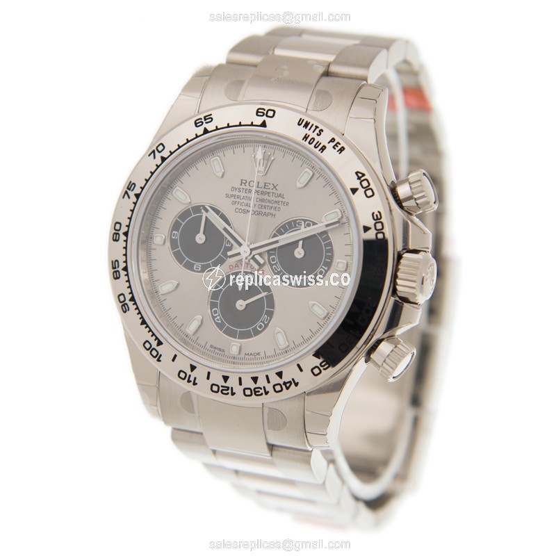 Rolex Daytona Replica - Automatic - 18kt Gold - Gray Dial, Silver Clasp - View 3