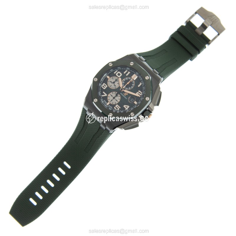 Audemars Piguet Royal Oak Offshore Replica - Automatic Ceramic - Green Dial - Green Rubber Strap - View 2