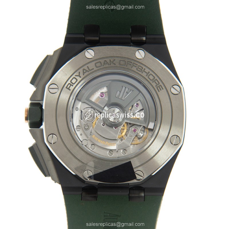 Audemars Piguet Royal Oak Offshore Replica - Automatic Ceramic - Green Dial - Green Rubber Strap - View 3