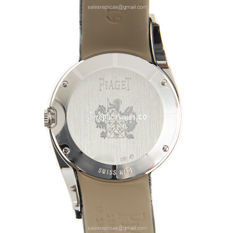 Piaget G0A44160 Replica - Quartz - 18kt White Gold - Diamond Dial - Black Alligator Strap - View 3