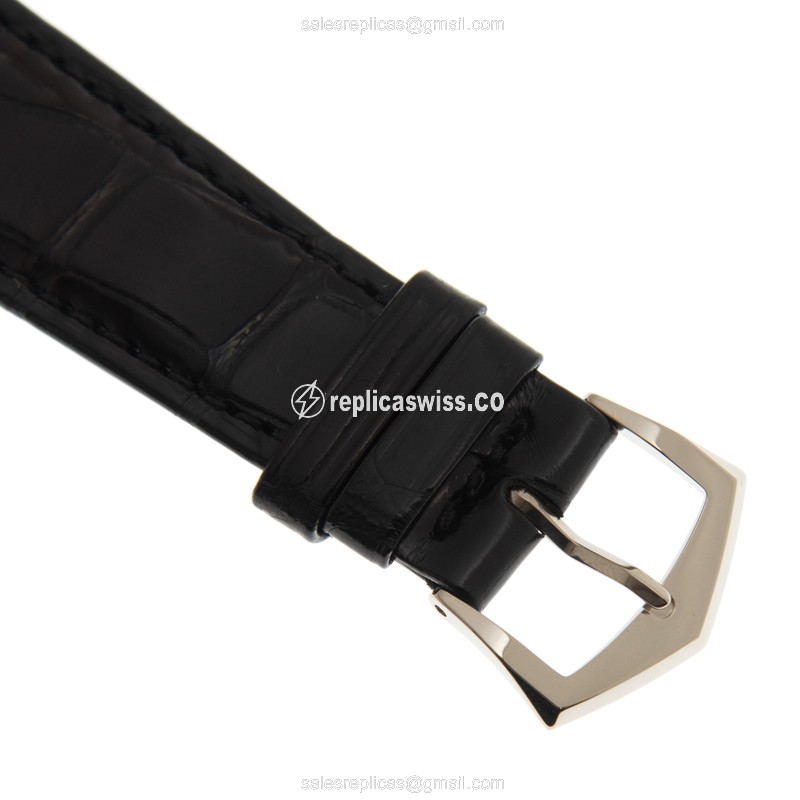 Patek Philippe Replica 5297G-001 - Automatic - White Gold - Diamond Bezel - Black Dial - Alligator Black Strap - View 4