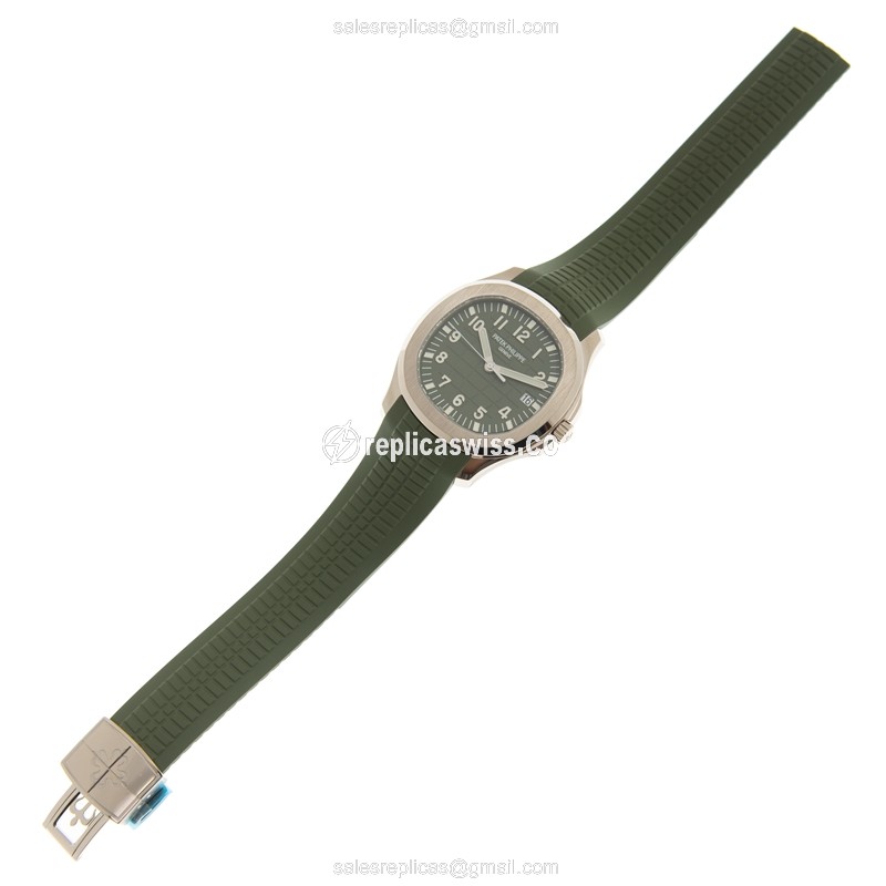 Patek Philippe AQUANAUT Replica - Automatic - 18kt Gold - Green Dial - Rubber Green Strap - View 2