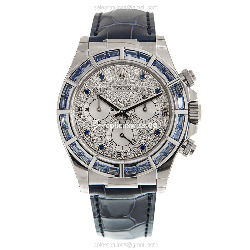 Rolex Daytona Replica - Sapphire Case - Blue Dial - Automatic - 18kt Gold - View 2