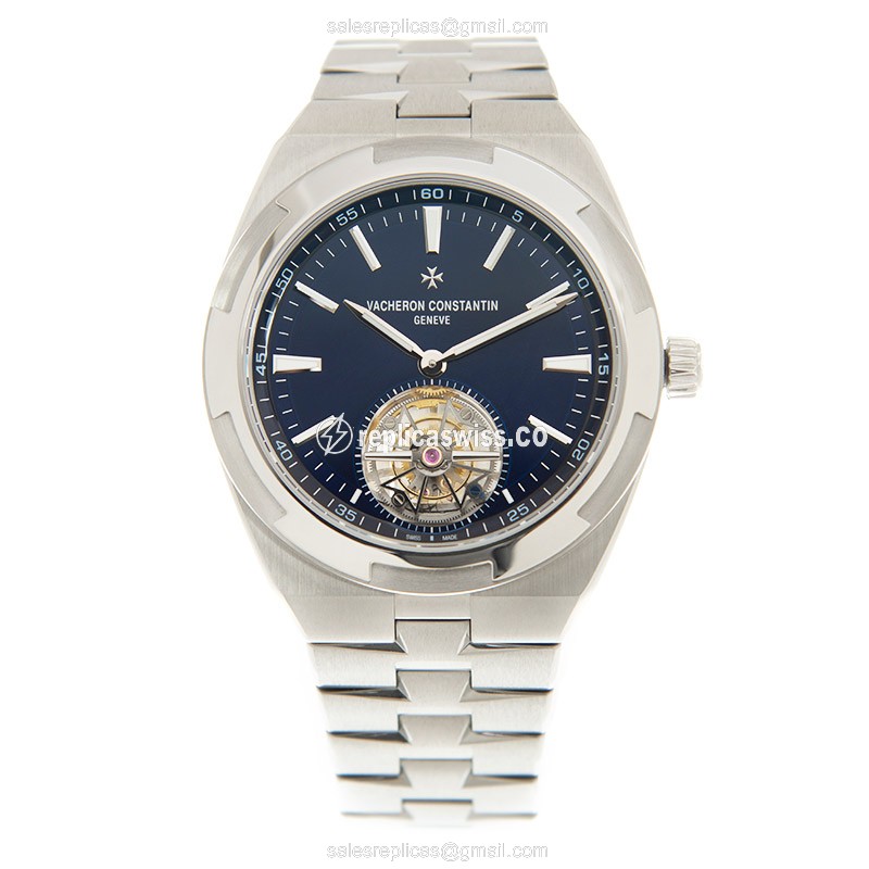 Vacheron Constantin 6000V/110A-B544 Replica - Automatic - Steel Case - Blue Dial, Silver Clasp & Steel Strap - View 2