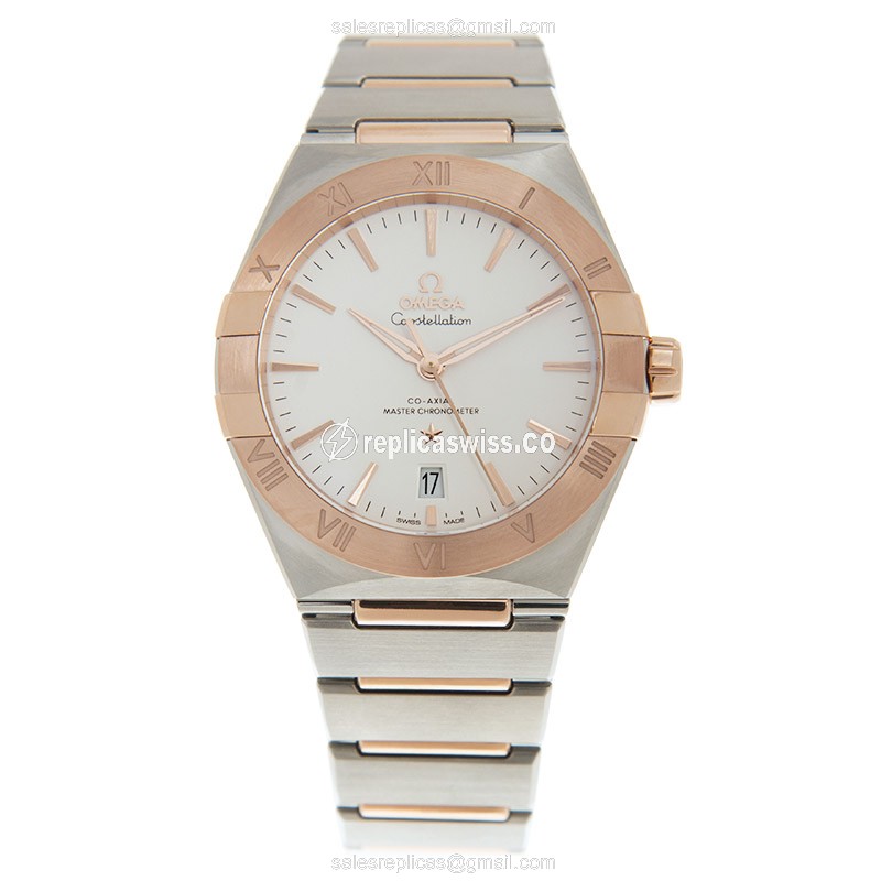 Omega Constellation Replica - Automatic - 18kt Rose Gold & Steel Case - Silver Dial - View 2