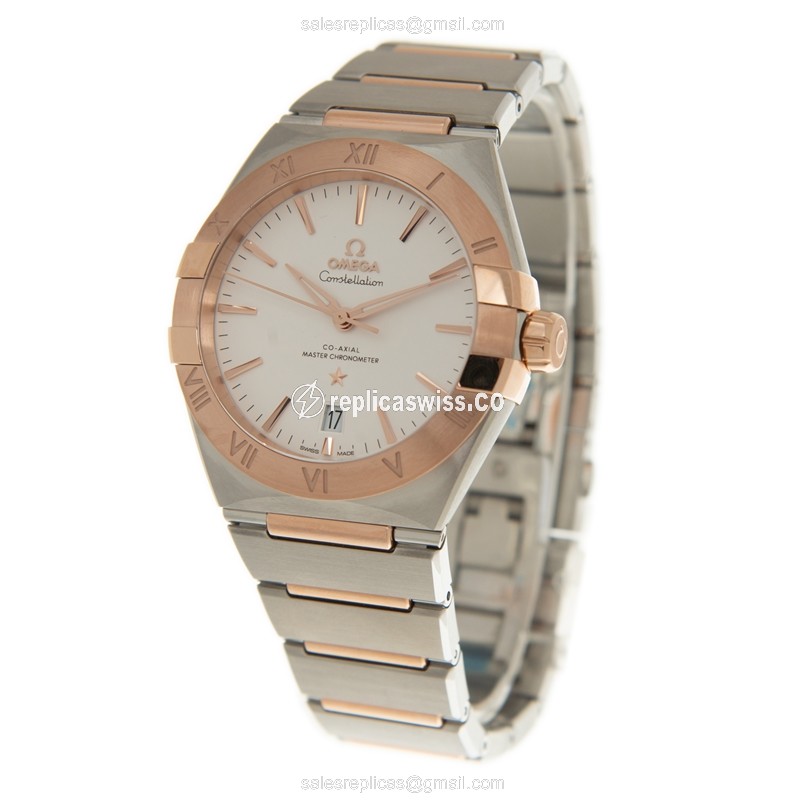 Omega Constellation Replica - Automatic - 18kt Rose Gold & Steel Case - Silver Dial - View 3
