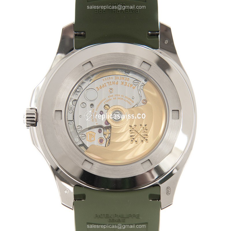 Patek Philippe AQUANAUT Replica - Automatic - 18kt Gold - Green Dial - Rubber Green Strap - View 3