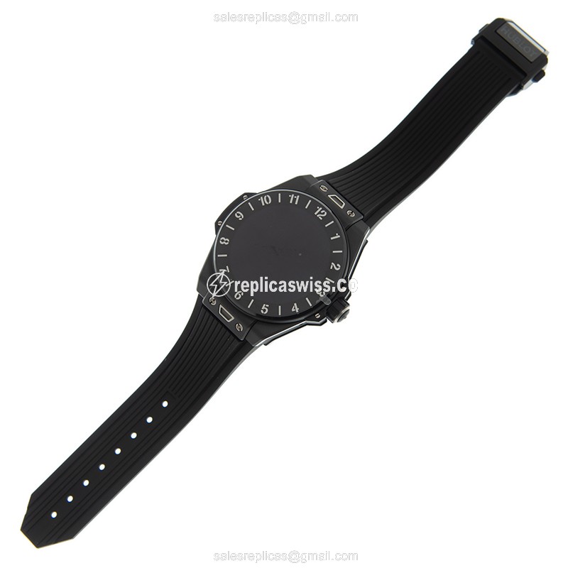 Hublot BIG BANG Replica - Intelligent - Ceramic Case - Black Dial - Black Rubber Strap - View 2
