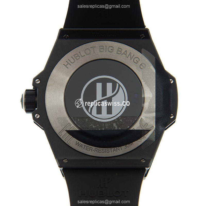 Hublot BIG BANG Replica - Intelligent - Ceramic Case - Black Dial - Black Rubber Strap - View 3