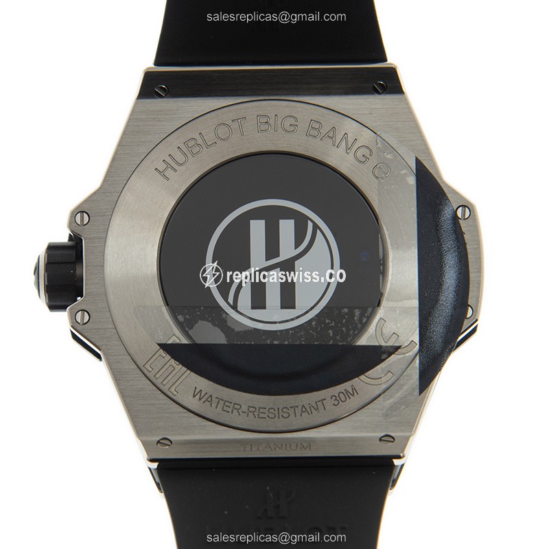 Hublot BIG BANG Replica - Intelligent - Titanium Case - Black Dial - Rubber Strap - View 3