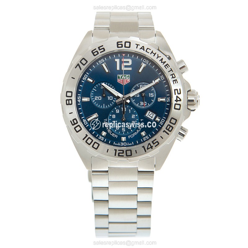 Tag Heuer Formula 1 Quartz - Blue Dial - Silver Steel - Automatic Clasp - View 2