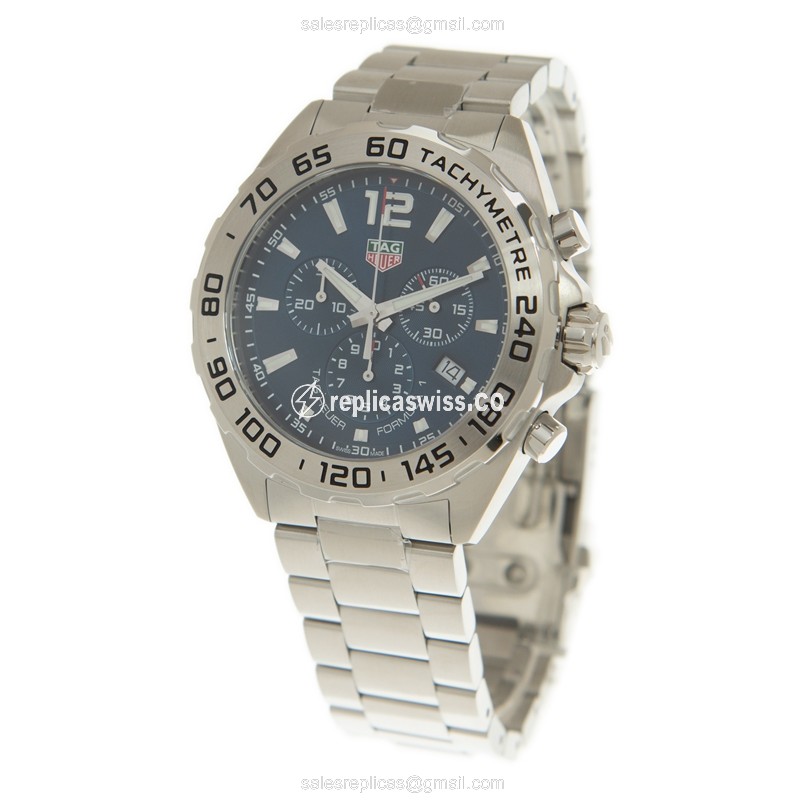 Tag Heuer Formula 1 Quartz - Blue Dial - Silver Steel - Automatic Clasp - View 3
