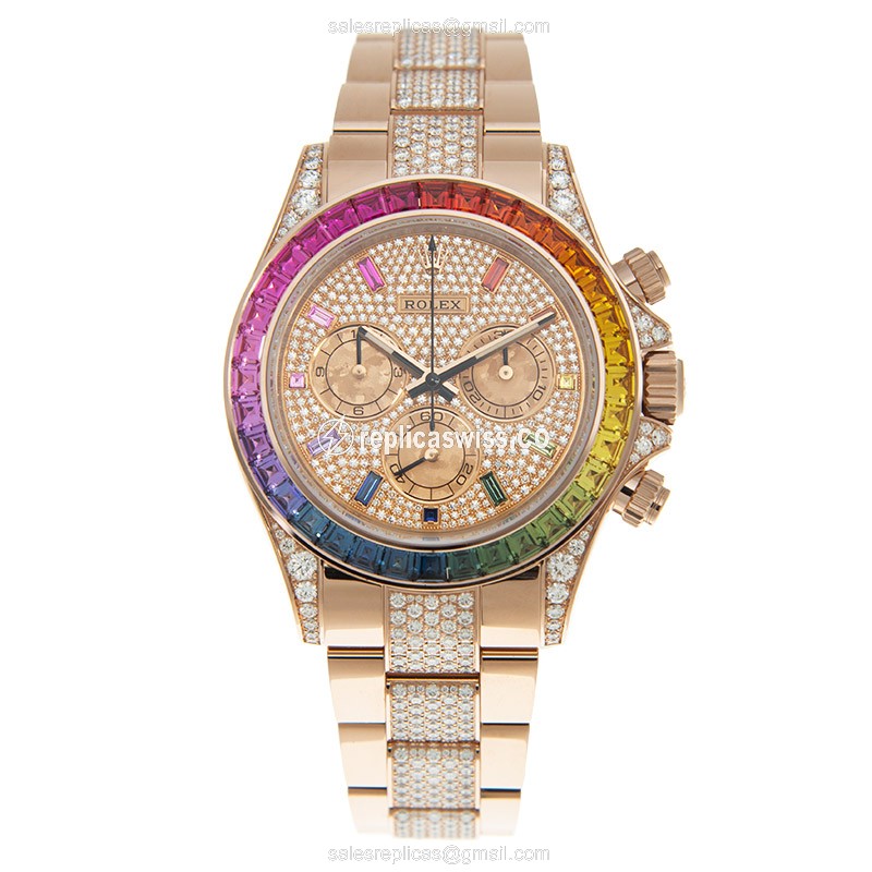 Rolex Daytona Replica - Automatic - 18kt Rose Gold Case - Sapphire Gold Dial - View 2