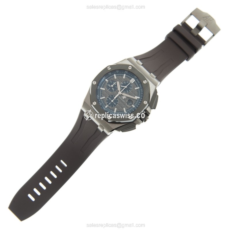 AP Royal Oak Offshore Replica - Manual Wind - Titanium Case - Ceramic - Gray Dial - Grey Rubber Strap - View 2