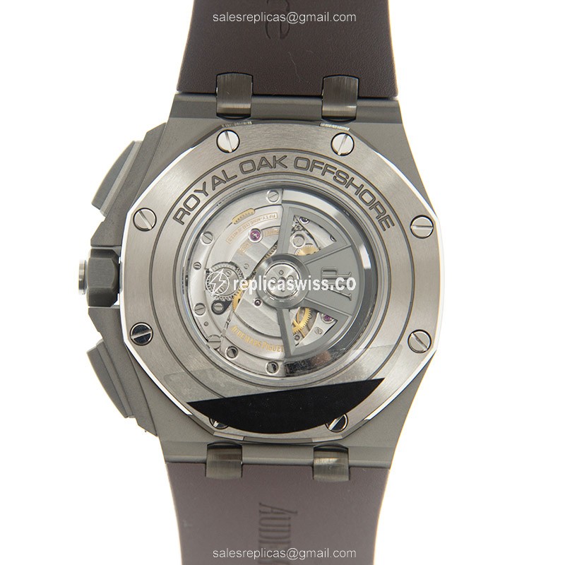 AP Royal Oak Offshore Replica - Manual Wind - Titanium Case - Ceramic - Gray Dial - Grey Rubber Strap - View 3