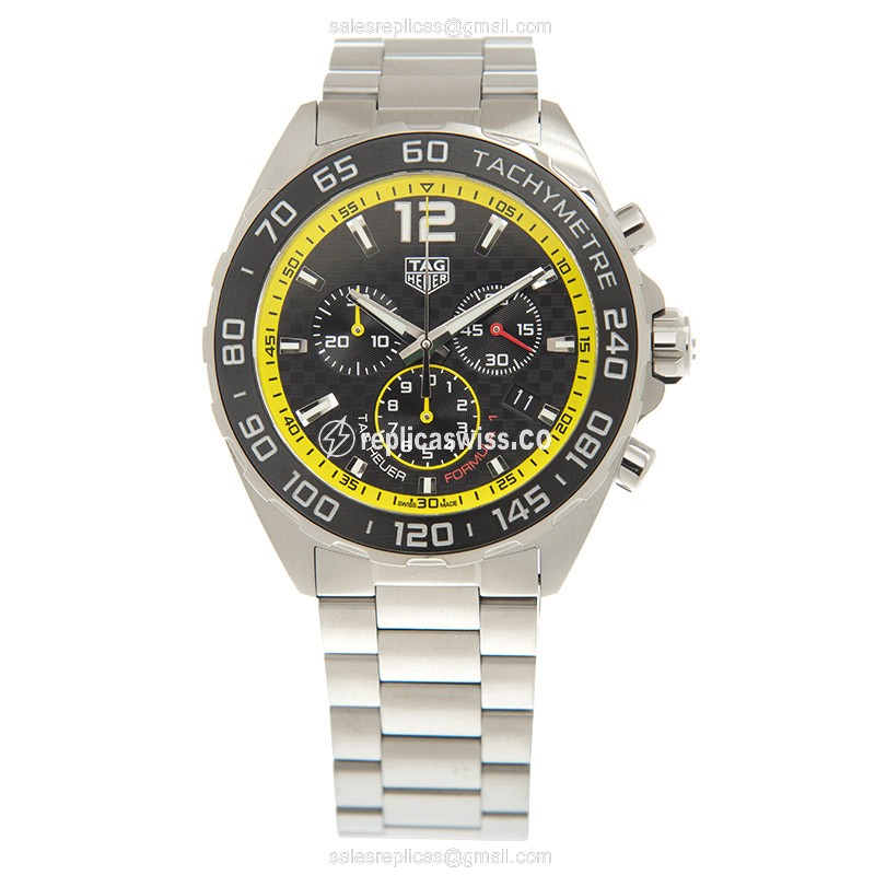 Tag Heuer Formula 1 Quartz - Steel Case - Black Dial - Silver Strap - Clasp - View 2