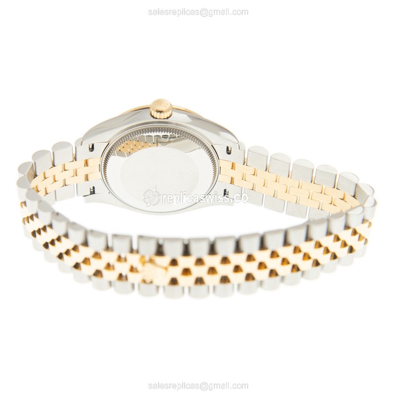 Rolex DATEJUST Replica - Automatic - 18kt Gold & Steel - Silver Dial - View 4