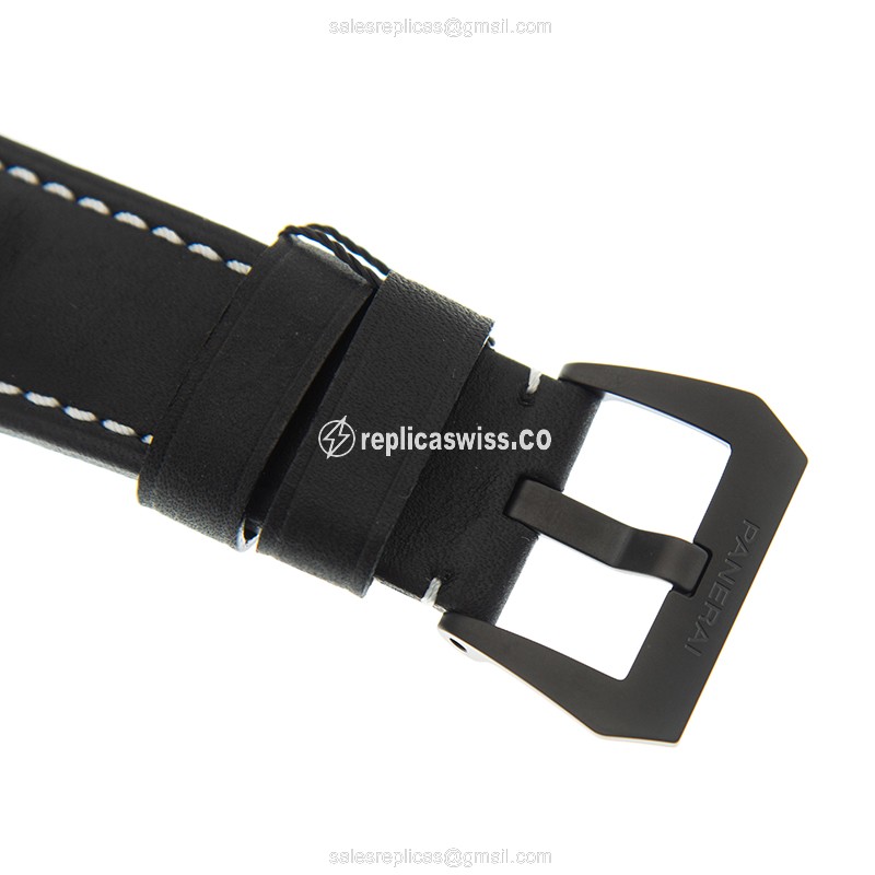 Panerai PAM01038 Replica - Carbon Fiber Case - Black Dial - Buckle Clasp - Black Cowhide Strap - View 4