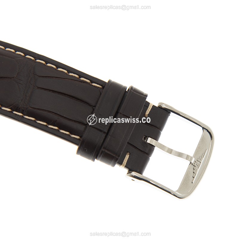 Longines 1832 Replica - Automatic - Beige Dial - Stainless Steel Case, Brown Cowhide Strap - View 4