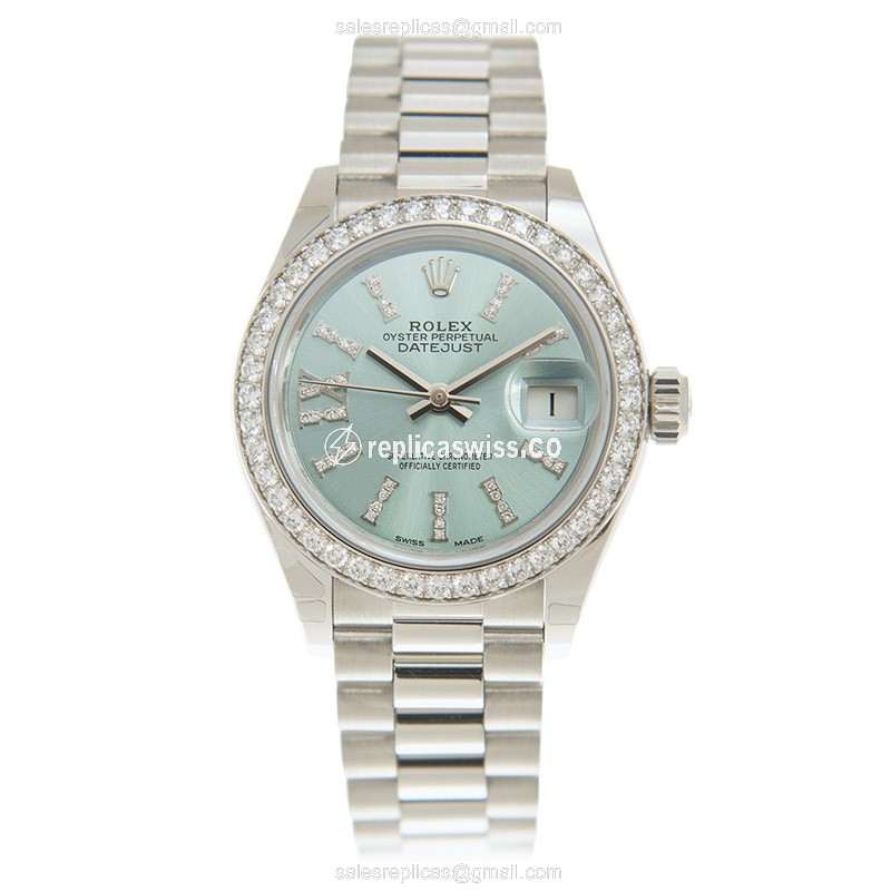Rolex Datejust Replica - Automatic - 950 Platinum - Blue Dial on Silver - View 2