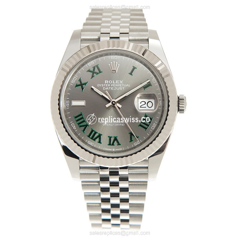 Rolex Datejust Replica - Automatic - White Gold & Steel - Gray Dial - View 2
