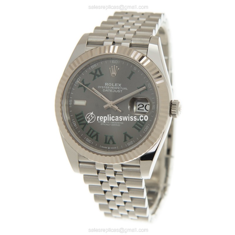 Rolex Datejust Replica - Automatic - White Gold & Steel - Gray Dial - View 3