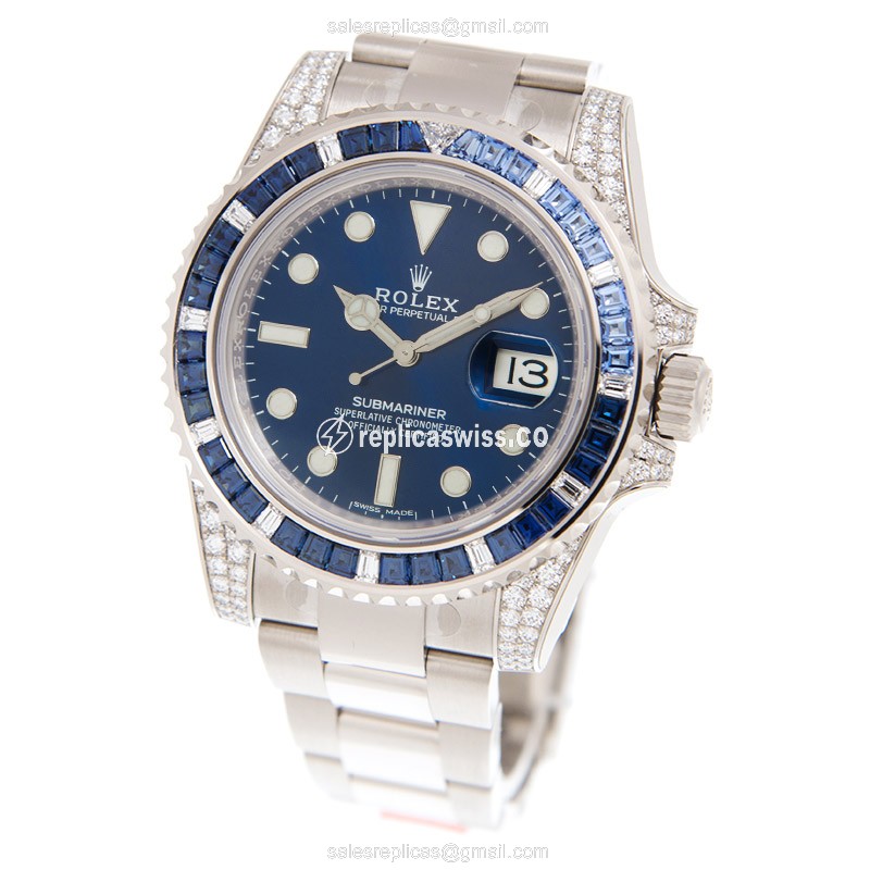 Rolex Submariner Replica - Automatic - Sapphire Case - Blue Dial, Silver Clasp - View 3