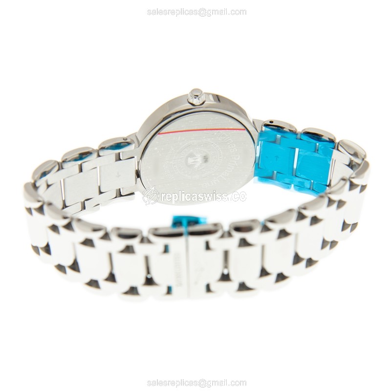 Longines Prima Luna Replica - Quartz - Stainless Steel Case - White Dial, Silver Clasp - View 4