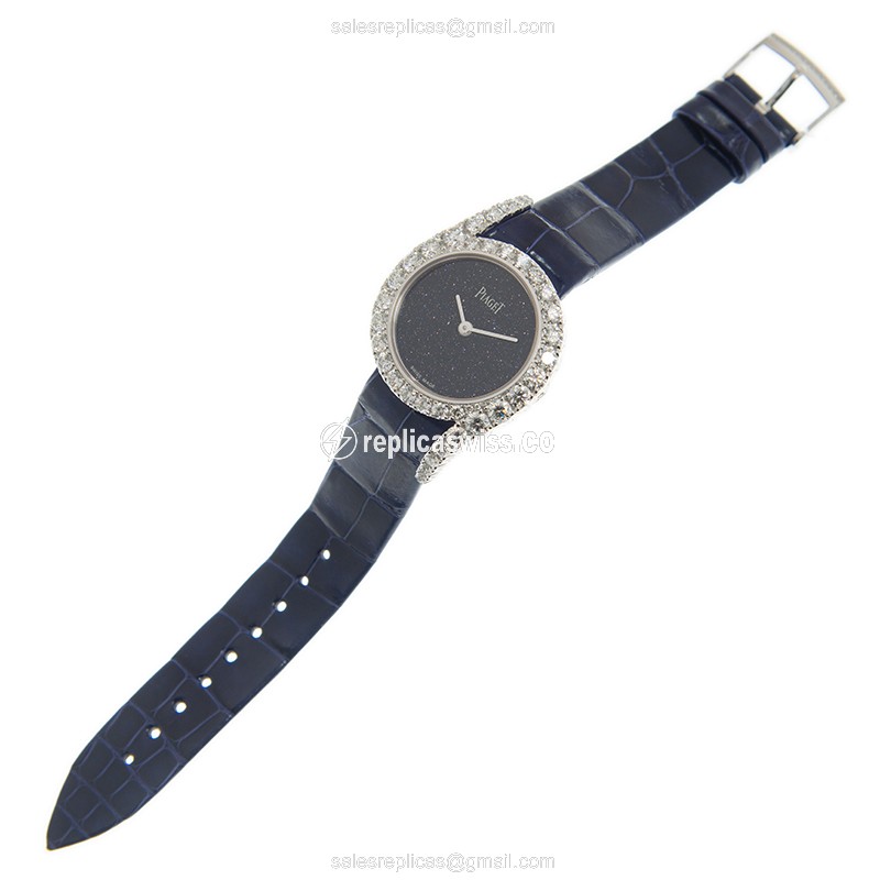 Piaget LIMELIGHT GALA Quartz - 18kt White Gold - Blue Dial - Diamond - Buckle Clasp - View 2