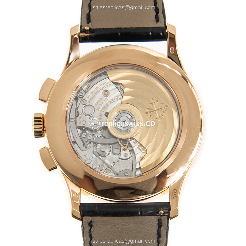 Patek Philippe 5905R-001 Complications - Auto - 18kt Rose Gold - Brown Dial - Black Alligator Buckle - View 3