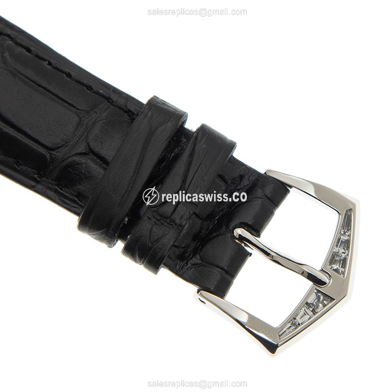 Patek Philippe 5971P-001 Grand Complications Replica - Automatic - Platinum Case - Black Dial - Alligator Strap - View 4